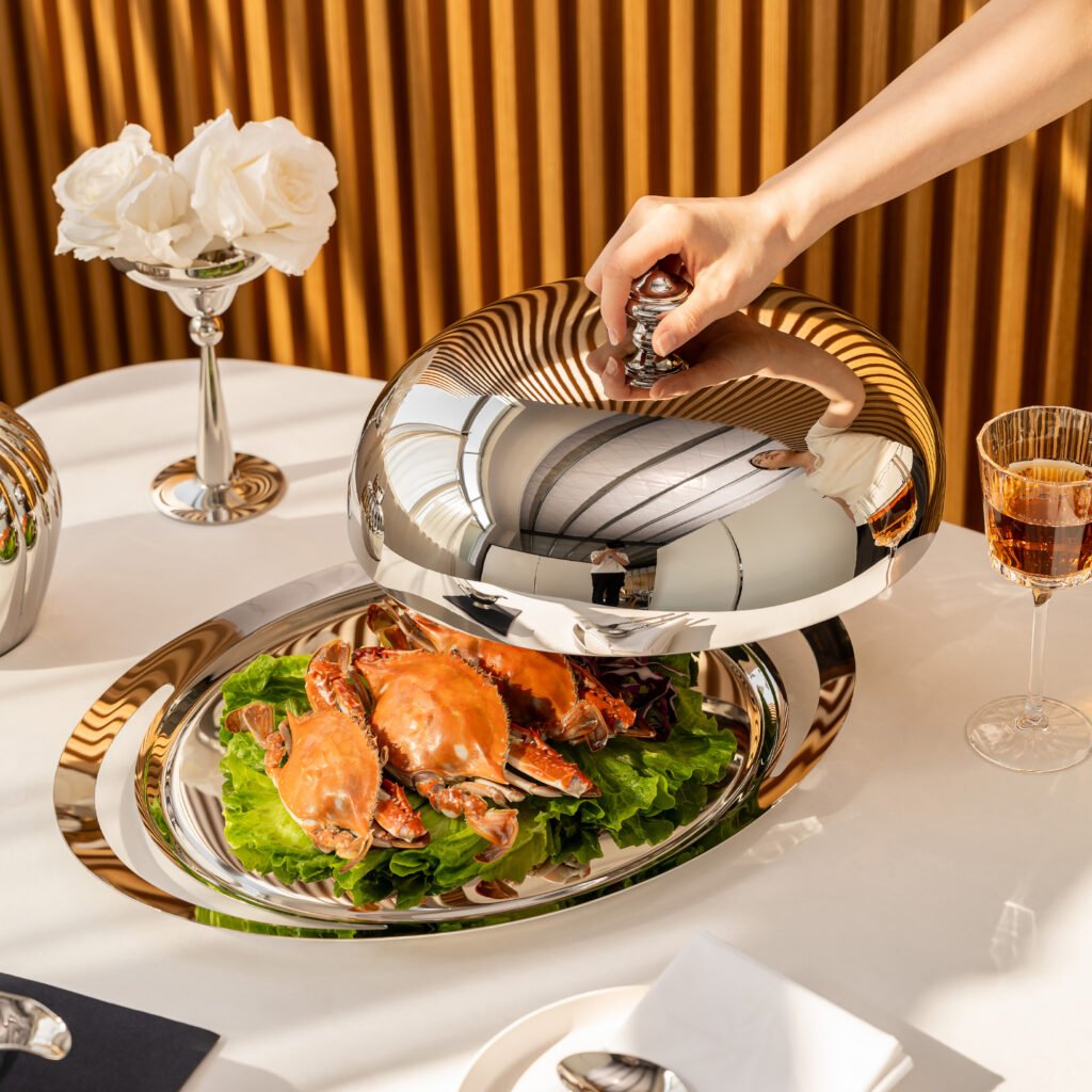 71 4 1 Steel Service Platter for Luxury Hospitality - Premium Mirror Polished Stainless Steel Tray by Apexerahomelife.