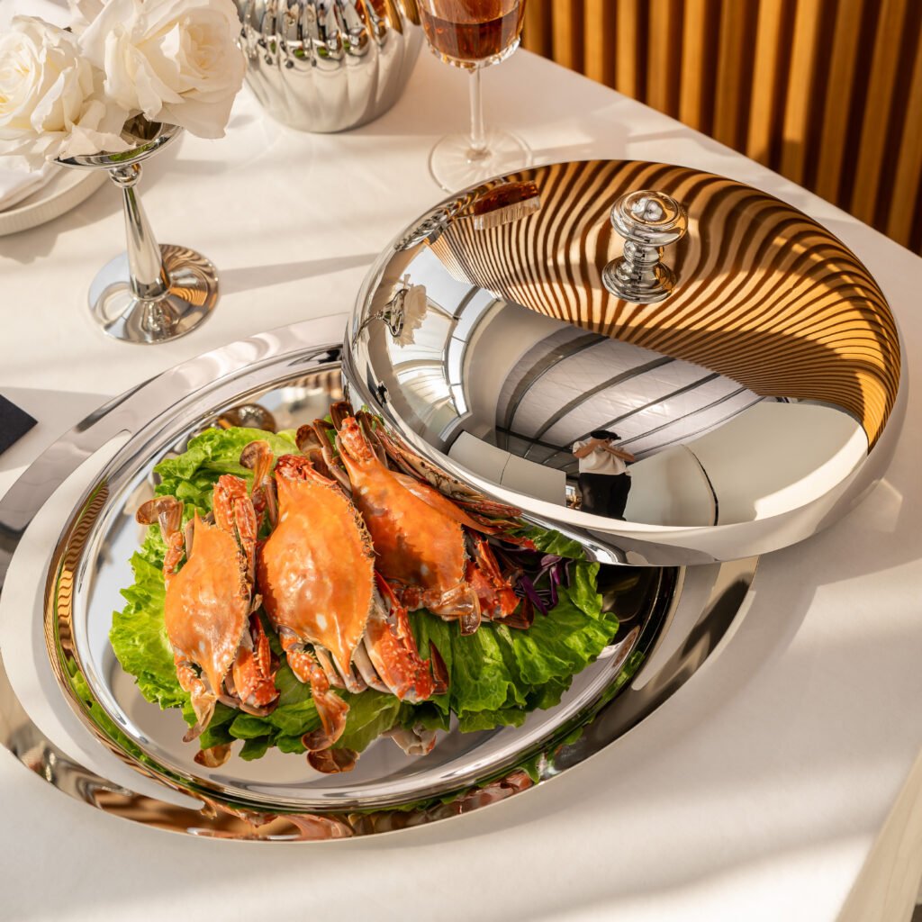 71 6 1 Steel Service Platter for Luxury Hospitality - Premium Mirror Polished Stainless Steel Tray by Apexerahomelife.
