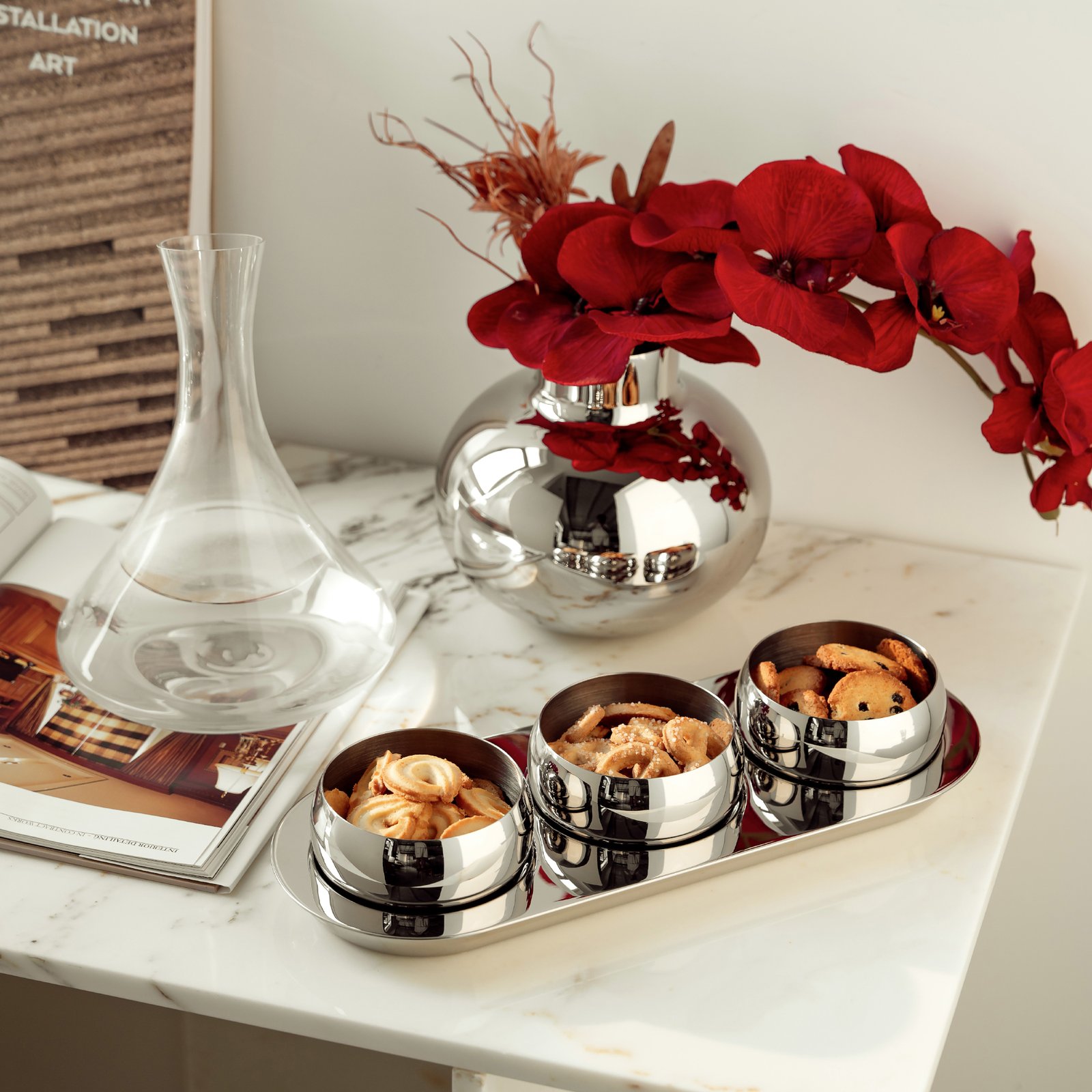 Creative style stainless steel dried fruit plate, light luxury home coffee table, snack bowl, nut plate, fruit plate style home decoration ornaments - Image 11