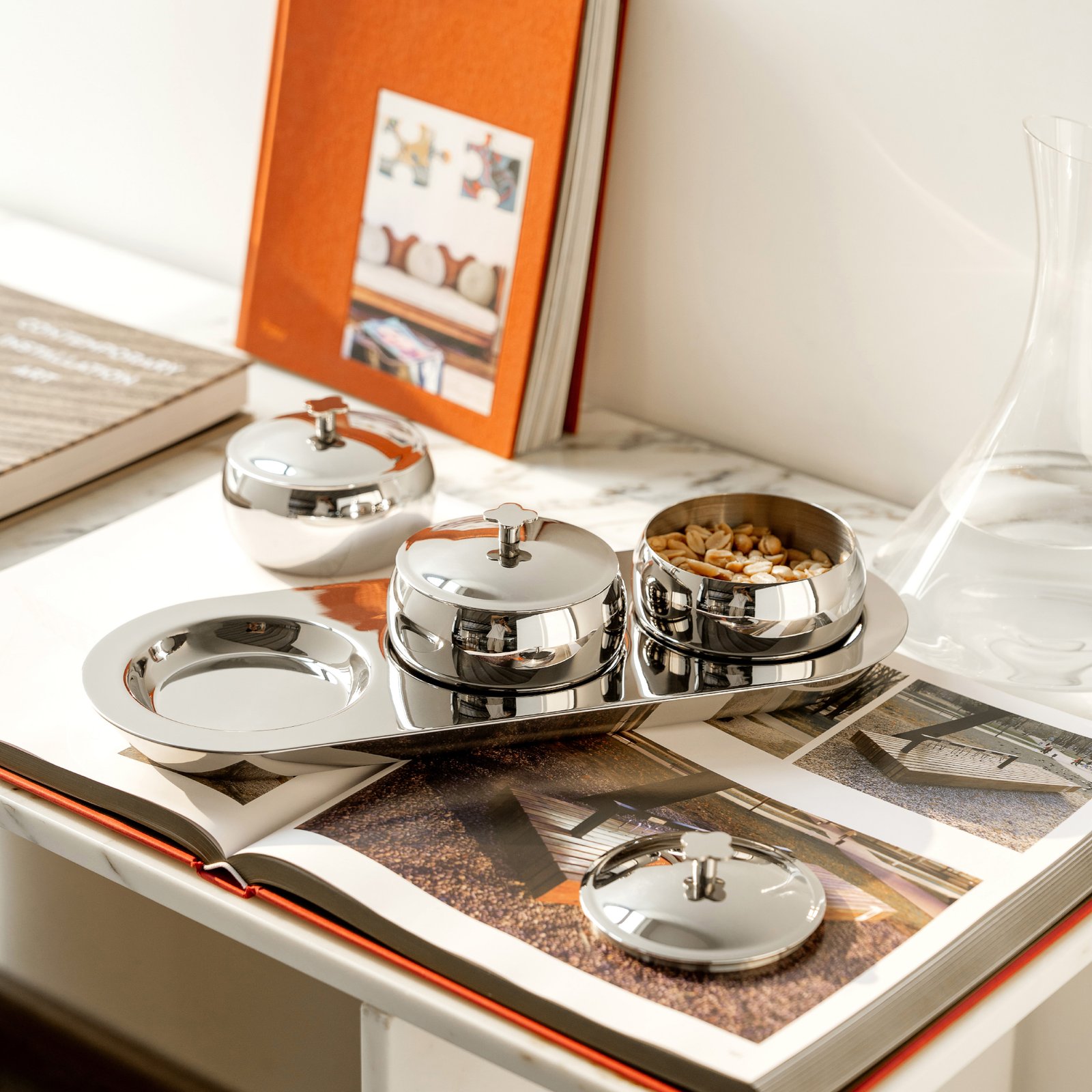 Creative style stainless steel dried fruit plate, light luxury home coffee table, snack bowl, nut plate, fruit plate style home decoration ornaments - Image 7