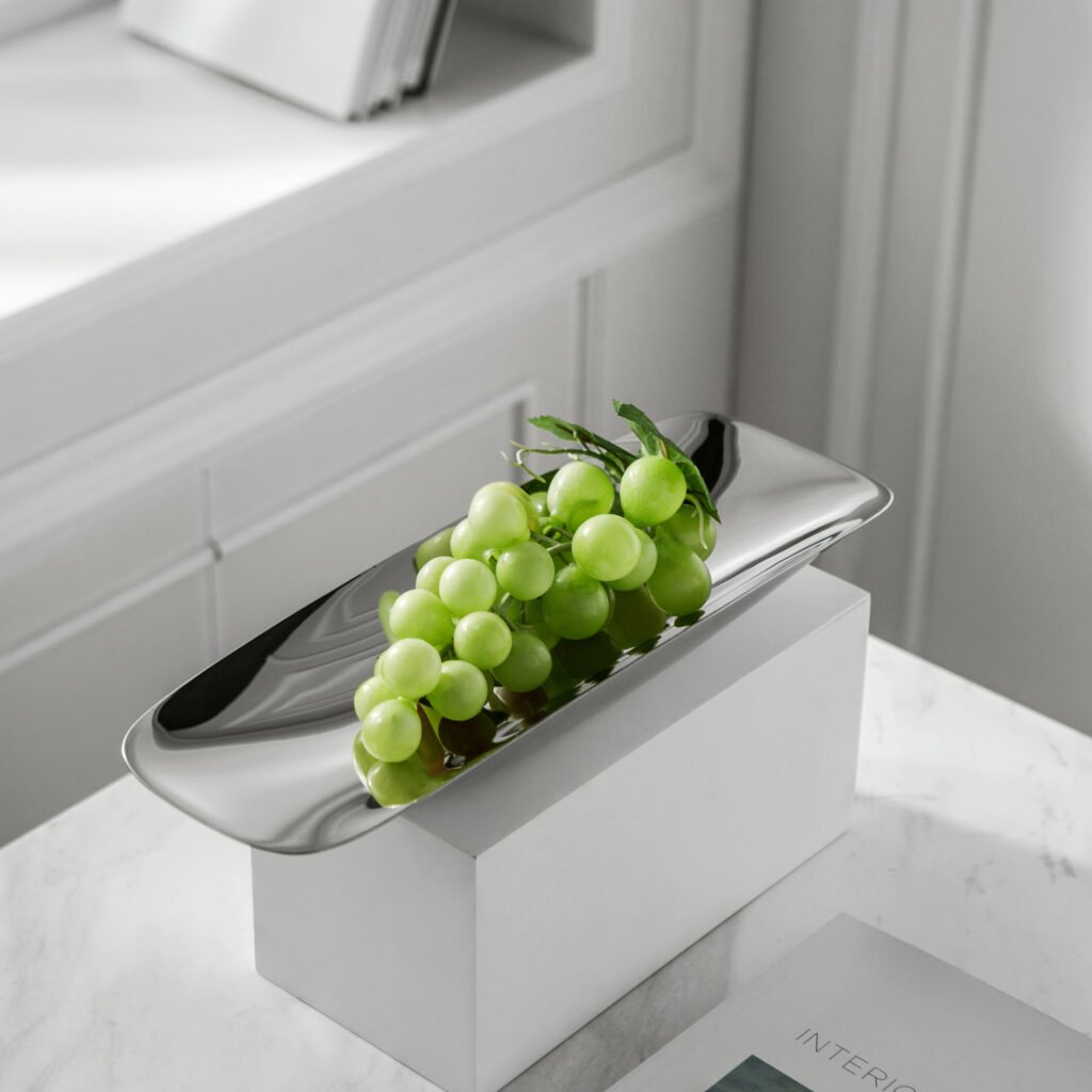 76 5 1 Steel Angled Bowl for Luxury Snacks - Premium Mirror Polished Stainless Steel Slanted Dish by Apexerahomelife.