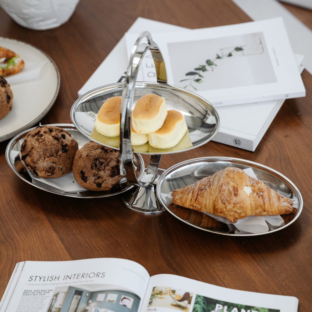 77 2 1 Steel Folding Tier Plate for High Tea - Luxury Mirror Polished Stainless Steel 3-Tier Server by Apexerahomelife.