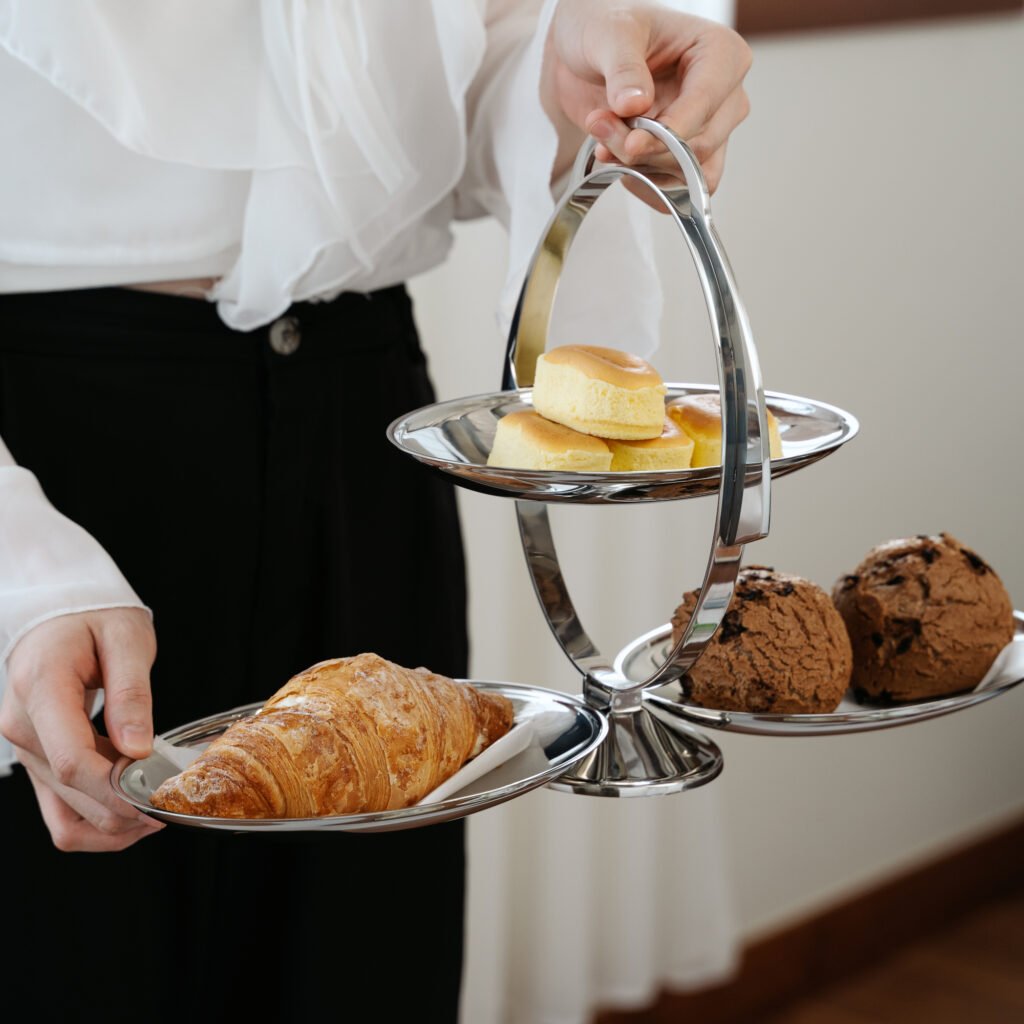 77 5 1 Steel Folding Tier Plate for High Tea - Luxury Mirror Polished Stainless Steel 3-Tier Server by Apexerahomelife.