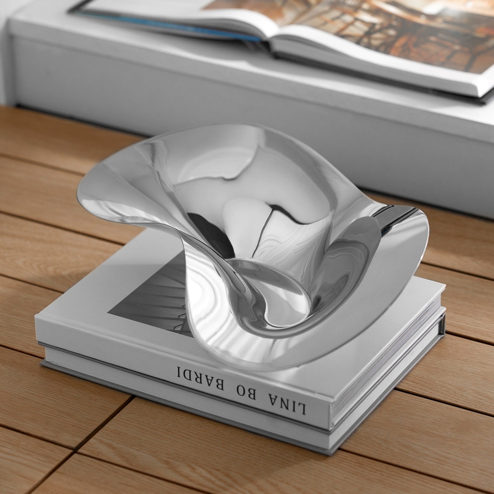 Simple and creative stainless steel irregular-shaped fruit plate, home light luxury European-style dried fruit plate, home living room coffee table, creative fruit basin, candy plate, home decoration ornaments - Image 2