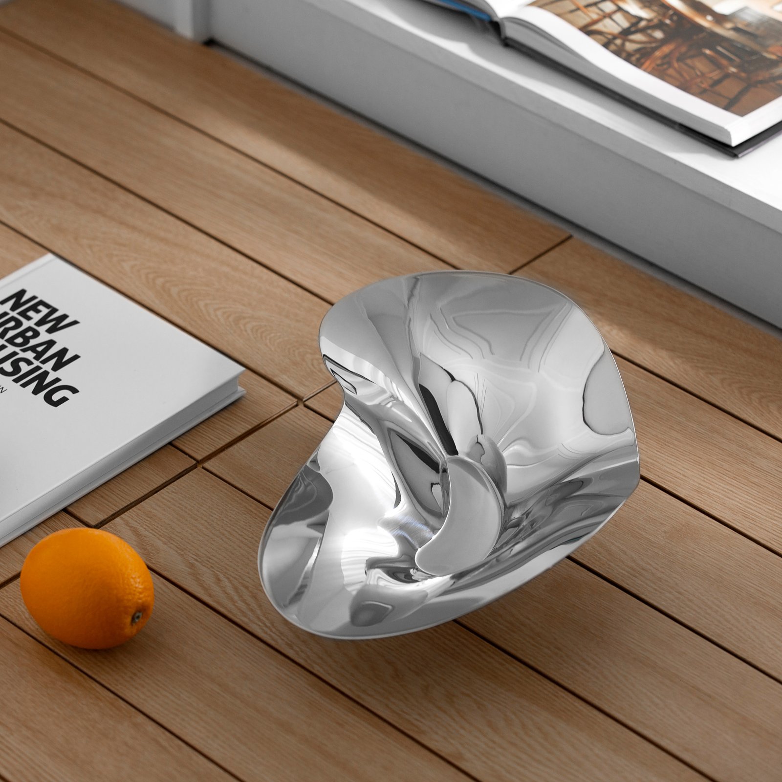 Simple and creative stainless steel irregular-shaped fruit plate, home light luxury European-style dried fruit plate, home living room coffee table, creative fruit basin, candy plate, home decoration ornaments - Image 3