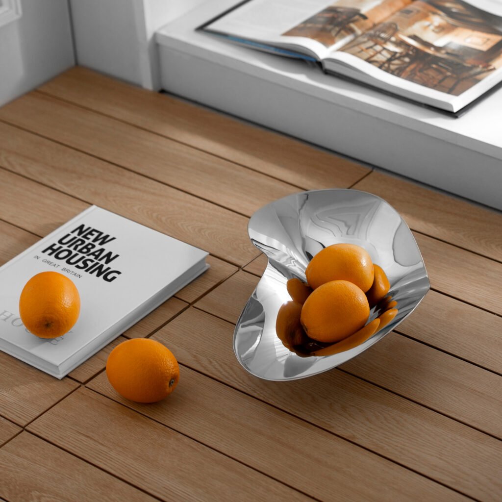 78 3 1 Steel Circular Bowl for Luxury Interiors - Premium Mirror Polished Stainless Steel Fruit Platter by Apexerahomelife.