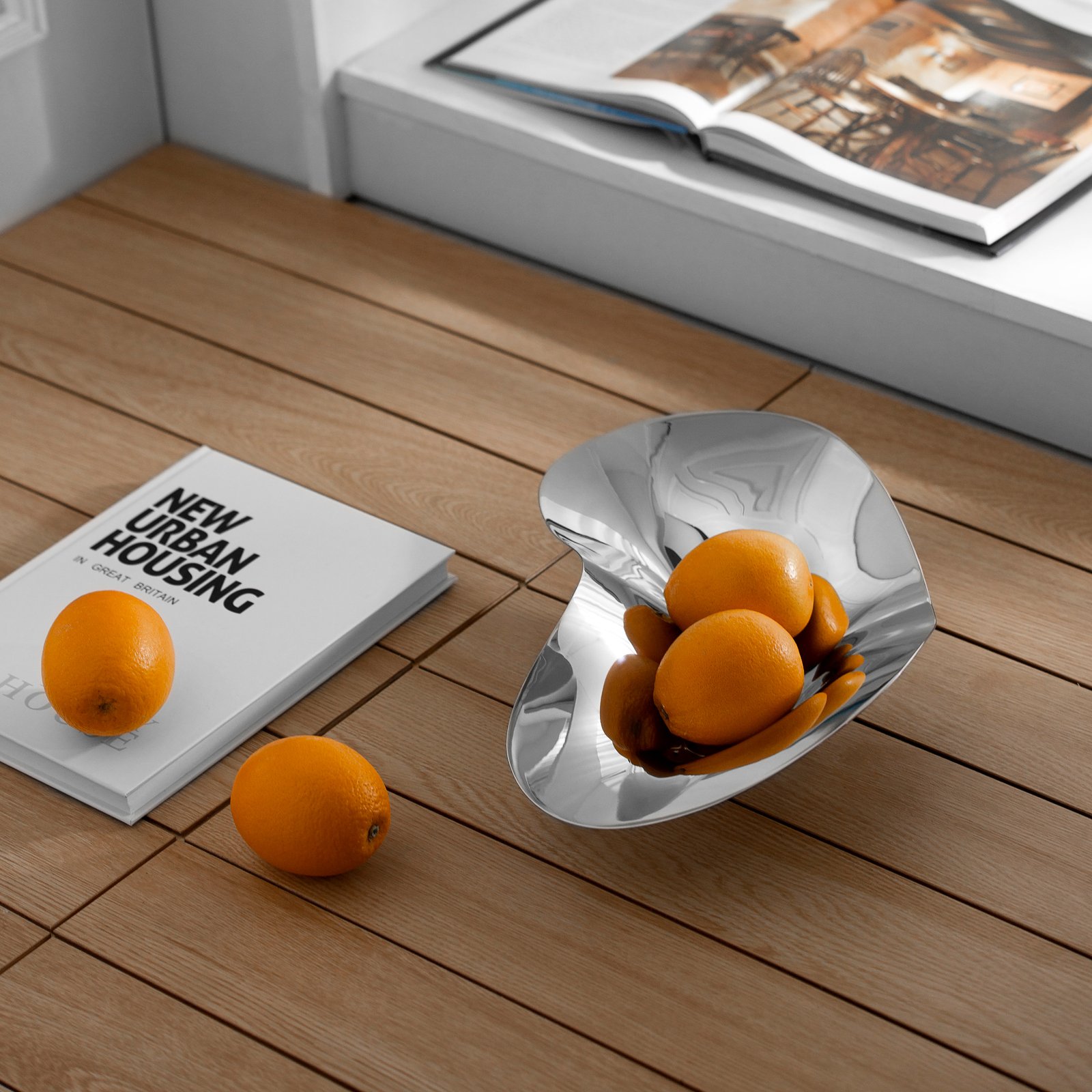 Simple and creative stainless steel irregular-shaped fruit plate, home light luxury European-style dried fruit plate, home living room coffee table, creative fruit basin, candy plate, home decoration ornaments - Image 4