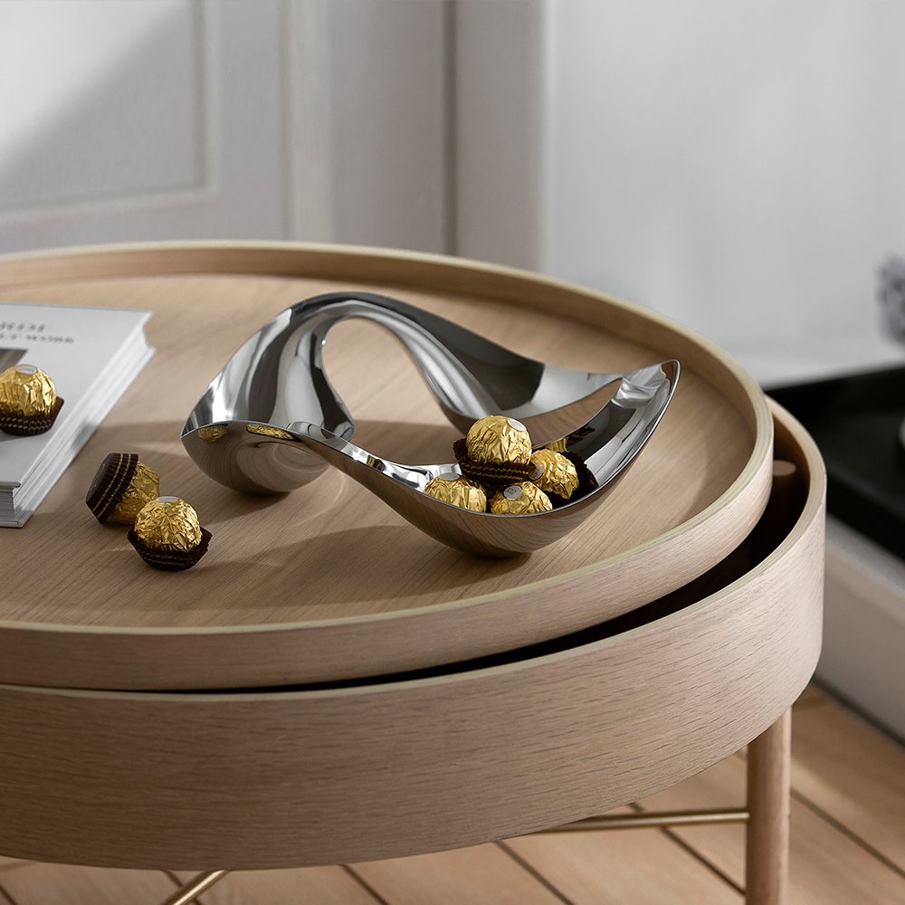 Simple and creative stainless steel irregular-shaped fruit plate, home light luxury European-style dried fruit plate, home living room coffee table, creative fruit basin, candy plate, home decoration ornaments - Image 3