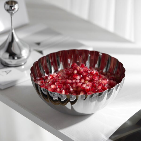 Steel Textured Platter SS-80 mirror polished stainless steel with tactile finish - Apexerahomelife