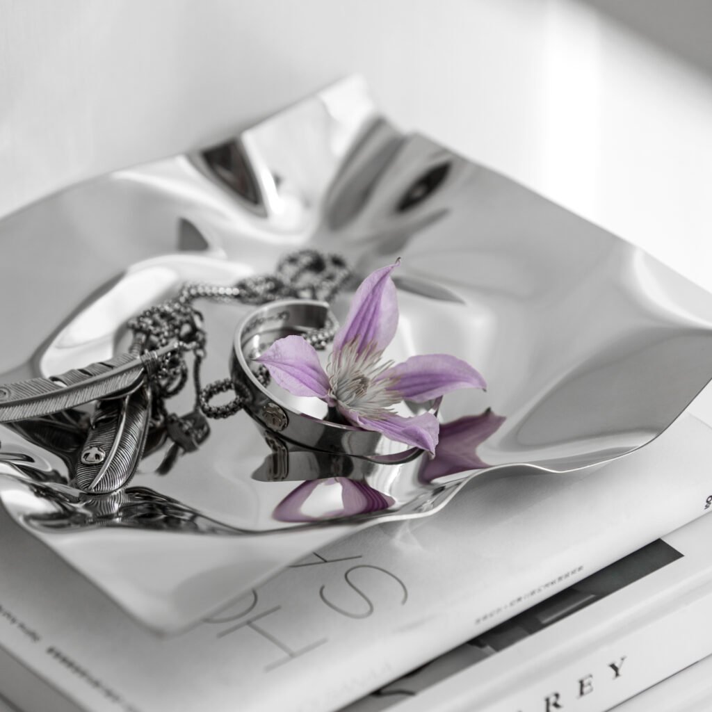 81 6 1 Steel Crinkled Bowl for Luxury Interiors - Premium Mirror Polished Stainless Steel Sculptural Platter by Apexerahomelife.