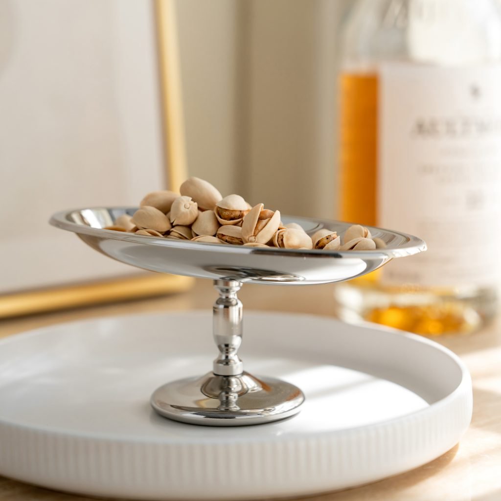 Steel Oval Cup (SS-85) featuring a mirror-polished elliptical body for puddings and custards, showcased as a Luxury Mirror Polished Elliptical Bowl.