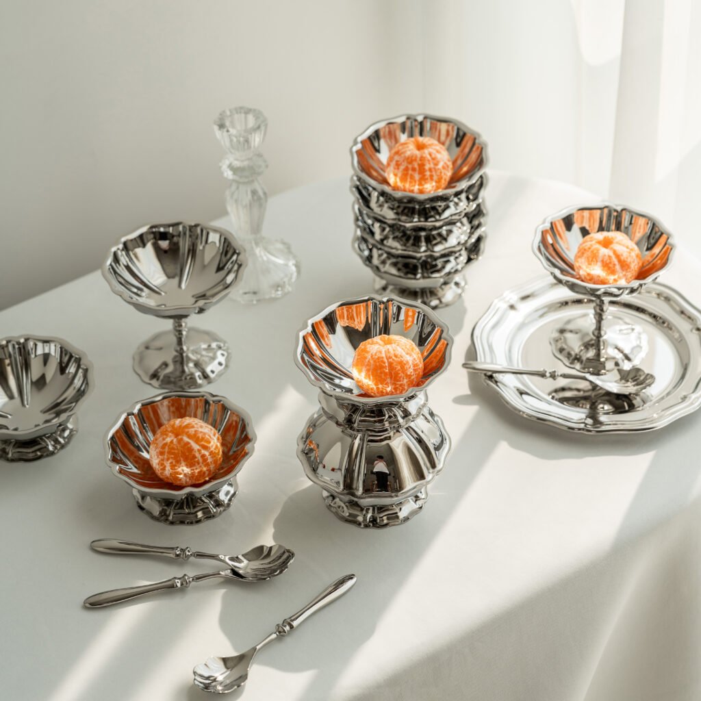 87 3 1 Steel Low Bowl for Gourmet Desserts - Luxury Mirror Polished Stainless Steel Appetizer Dish by Apexerahomelife.