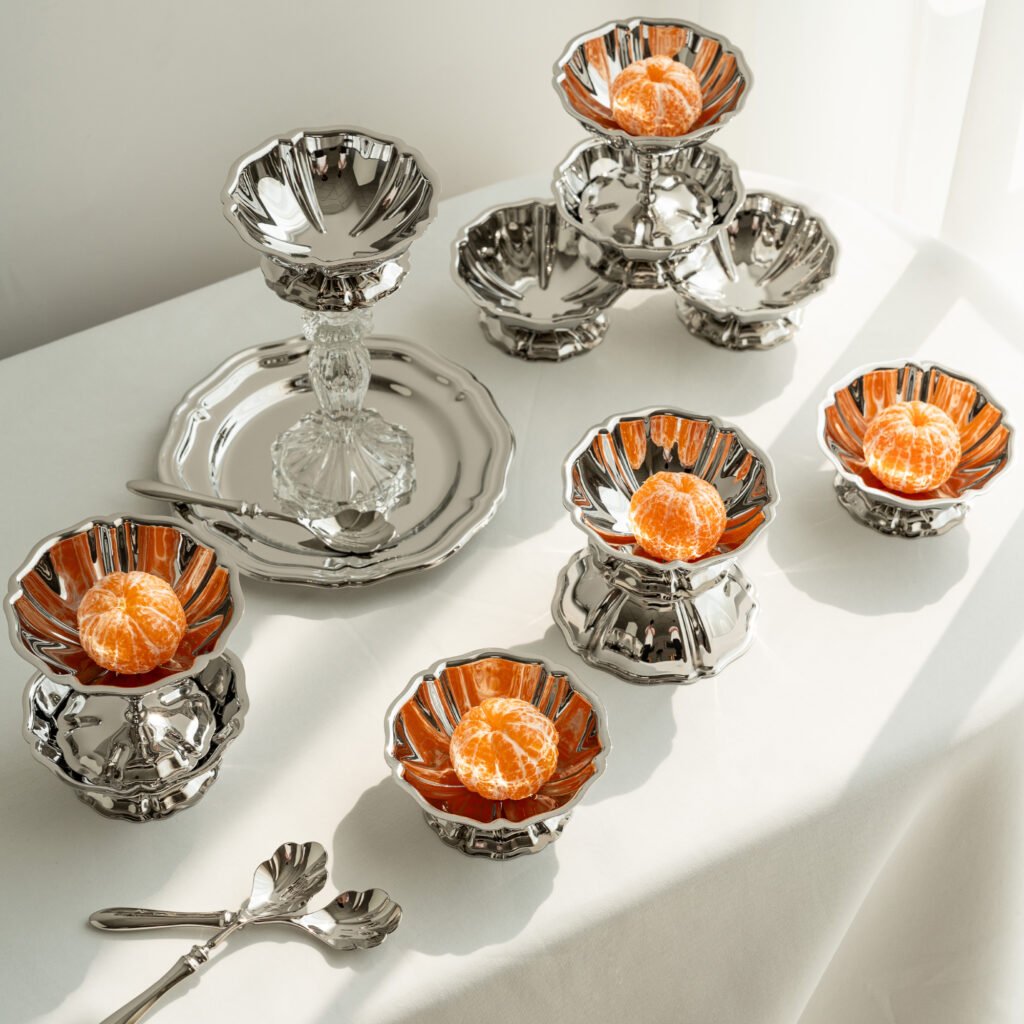 87 5 1 Steel Low Bowl for Gourmet Desserts - Luxury Mirror Polished Stainless Steel Appetizer Dish by Apexerahomelife.