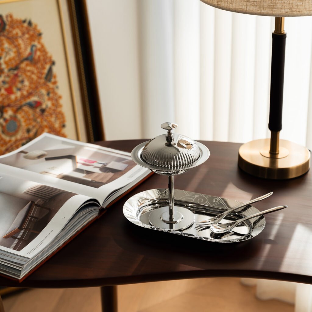 93 1 1 Steel Dessert Server with Lid - Luxury Mirror Polished Stainless Steel Gourmet Bowl by Apexerahomelife.