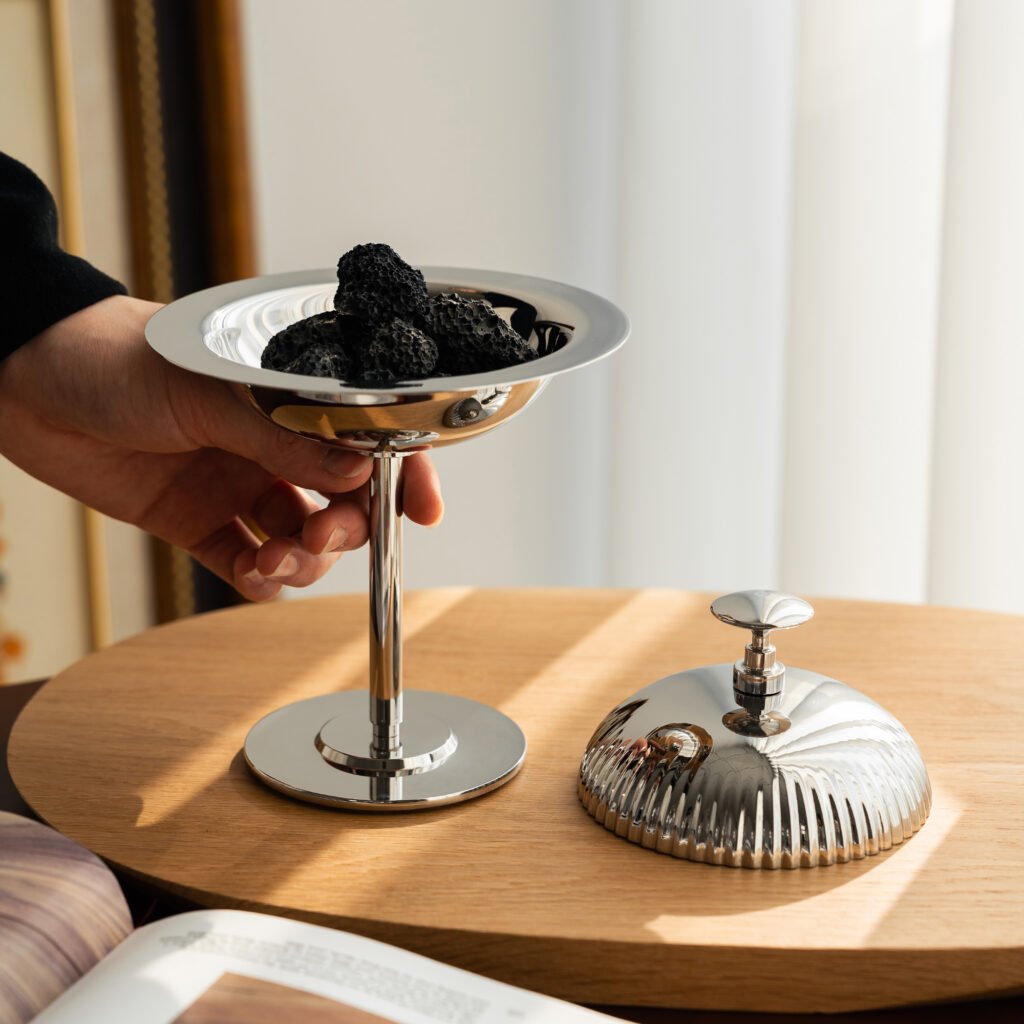 93 9 1 Steel Dessert Server with Lid - Luxury Mirror Polished Stainless Steel Gourmet Bowl by Apexerahomelife.