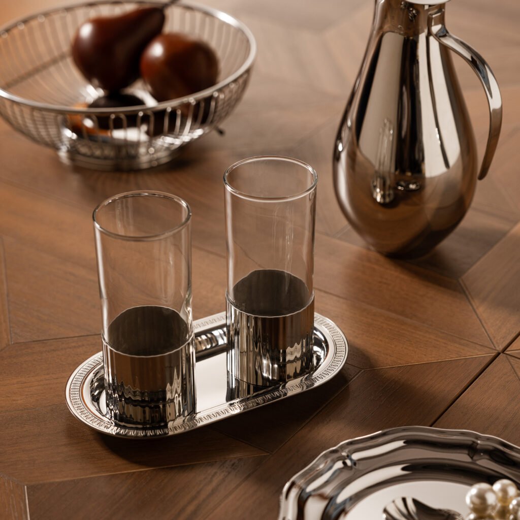 96 7 1 Steel Vintage Tumbler and Tray Set - Luxury Mirror Polished Stainless Steel Drinking Cup by Apexerahomelife.
