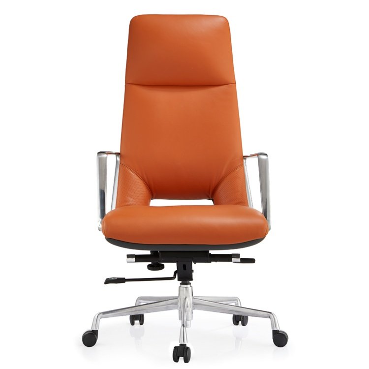 New Product Office Chairs Luxury Ergonomic Executive Genuine Leather Aluminum Modern Leather Office Chair - Image 6