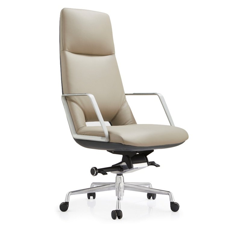 New Product Office Chairs Luxury Ergonomic Executive Genuine Leather Aluminum Modern Leather Office Chair