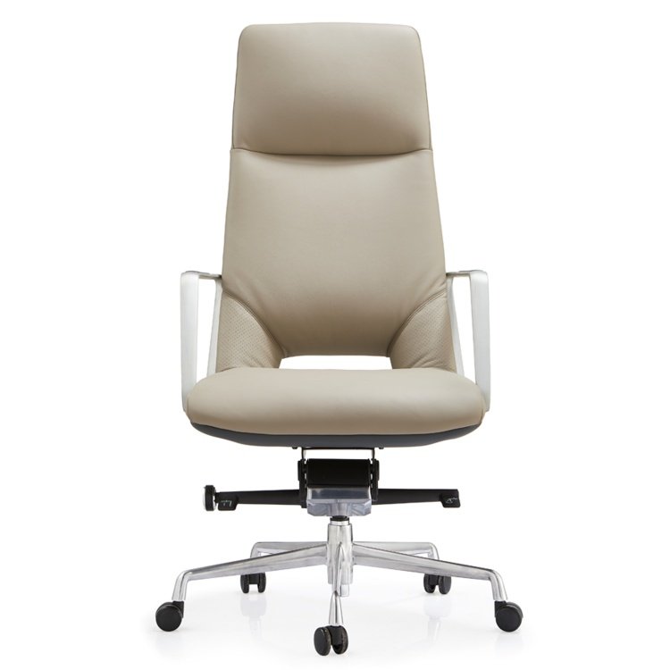 New Product Office Chairs Luxury Ergonomic Executive Genuine Leather Aluminum Modern Leather Office Chair - Image 3