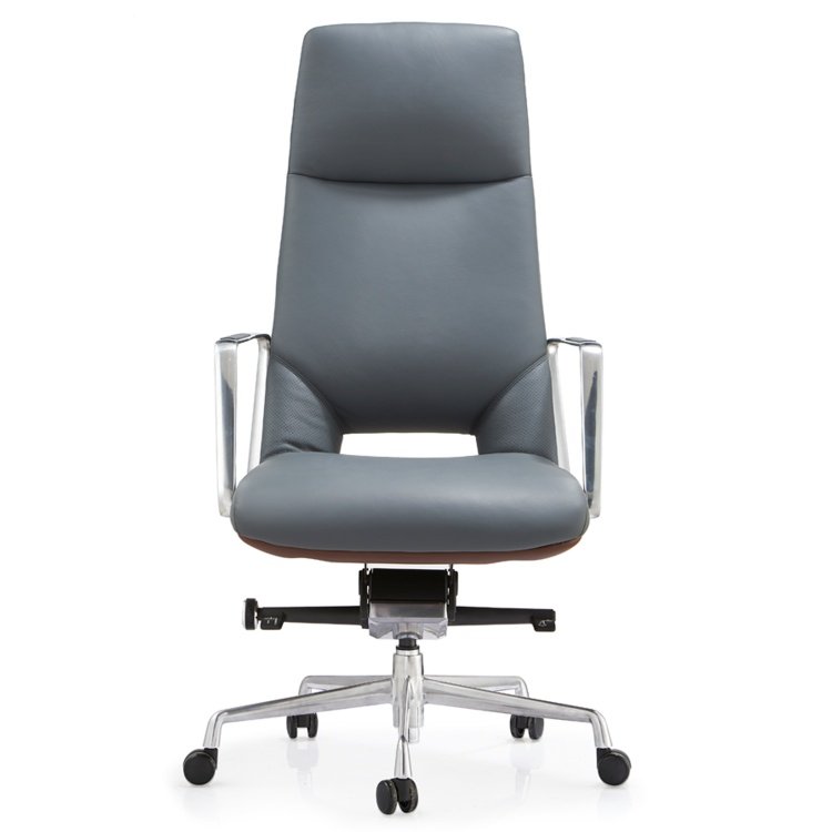 New Product Office Chairs Luxury Ergonomic Executive Genuine Leather Aluminum Modern Leather Office Chair - Image 5
