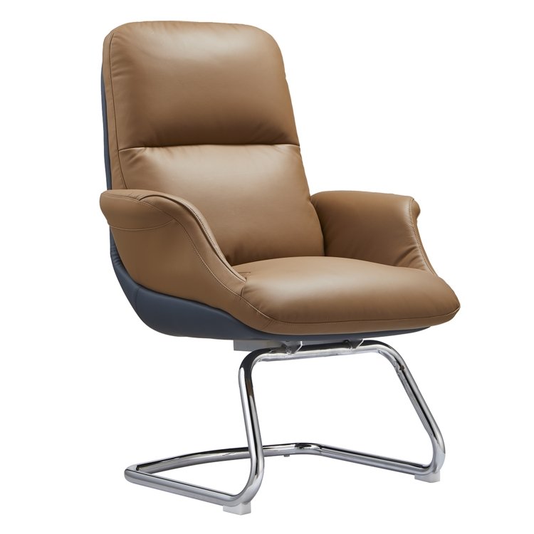 New Product Office Chairs Luxury Ergonomic Executive Genuine Leather Aluminum Modern Leather Office Chair - Image 3