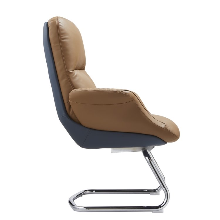 New Product Office Chairs Luxury Ergonomic Executive Genuine Leather Aluminum Modern Leather Office Chair - Image 4