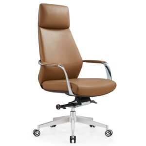 New Product Office Chairs Luxury Ergonomic Executive Genuine Leather Aluminum Modern Leather Office Chair