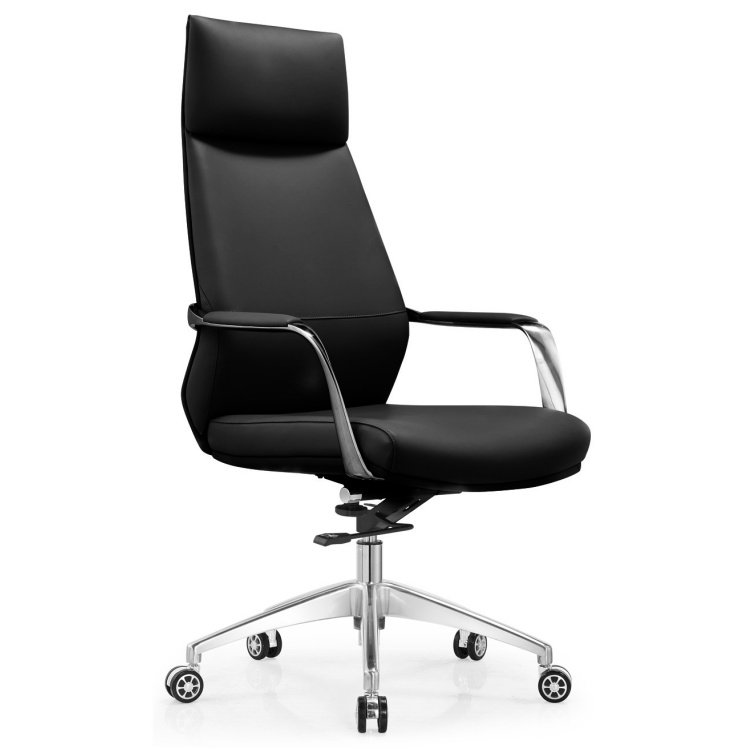 New Product Office Chairs Luxury Ergonomic Executive Genuine Leather Aluminum Modern Leather Office Chair - Image 2
