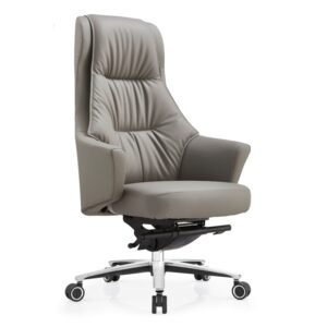 New Product Office Chairs Luxury Ergonomic Executive Genuine Leather Aluminum Modern Leather Office Chair