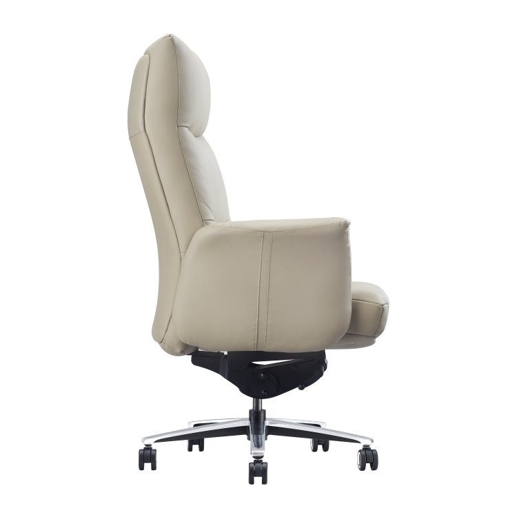 New Product Office Chairs Luxury Ergonomic Executive Genuine Leather Aluminum Modern Leather Office Chair - Image 3