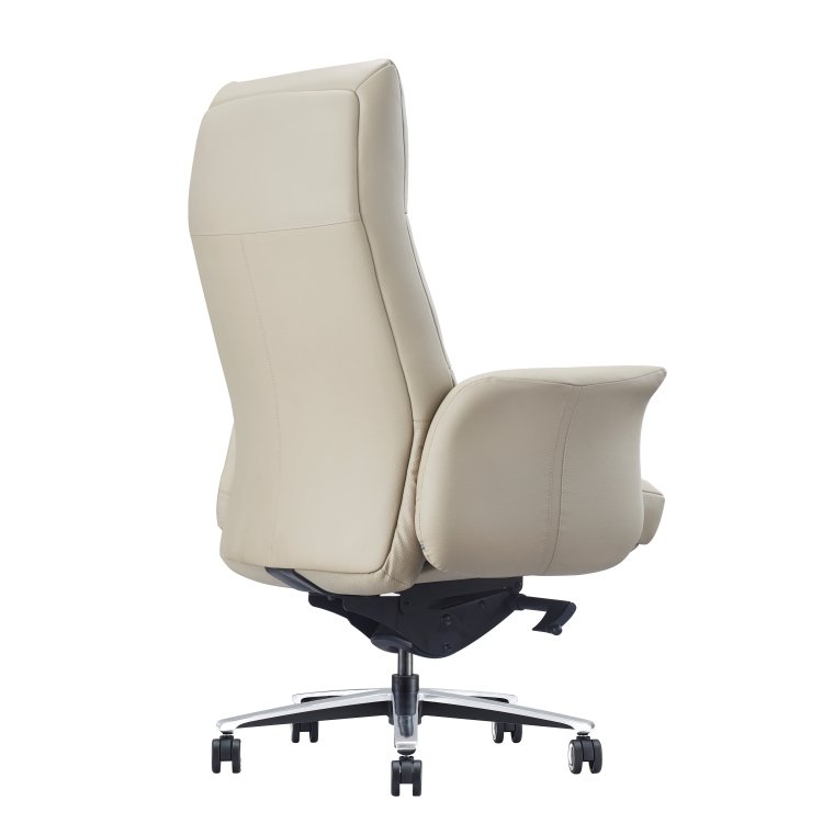 New Product Office Chairs Luxury Ergonomic Executive Genuine Leather Aluminum Modern Leather Office Chair - Image 4