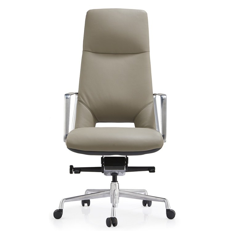 New Product Office Chairs Luxury Ergonomic Executive Genuine Leather Aluminum Modern Leather Office Chair - Image 8