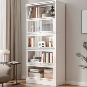 Wooden Modern Bookshelf Design 5 Tier Living Room Bookcase Library Storage Cabinet Bookshelf