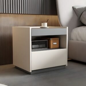 Modern Nightstand in Bedroom Sofa Side Storage with Sliding Drawers
