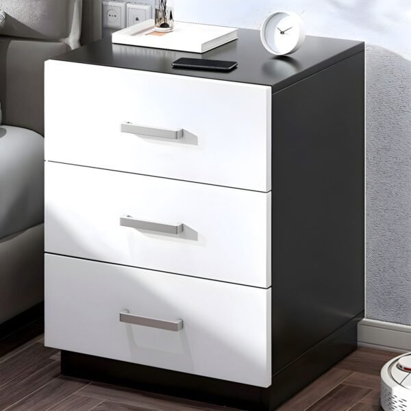Zen Matte Bedside Commode in pure white with E0 wood panels.