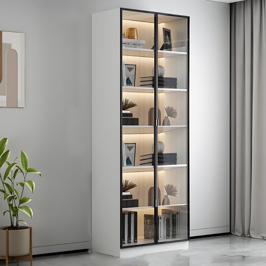 1200x1200 306 Apexerahomelife Plywood Bookcase JX-BC-076 Modern Minimalist Style for Home Office