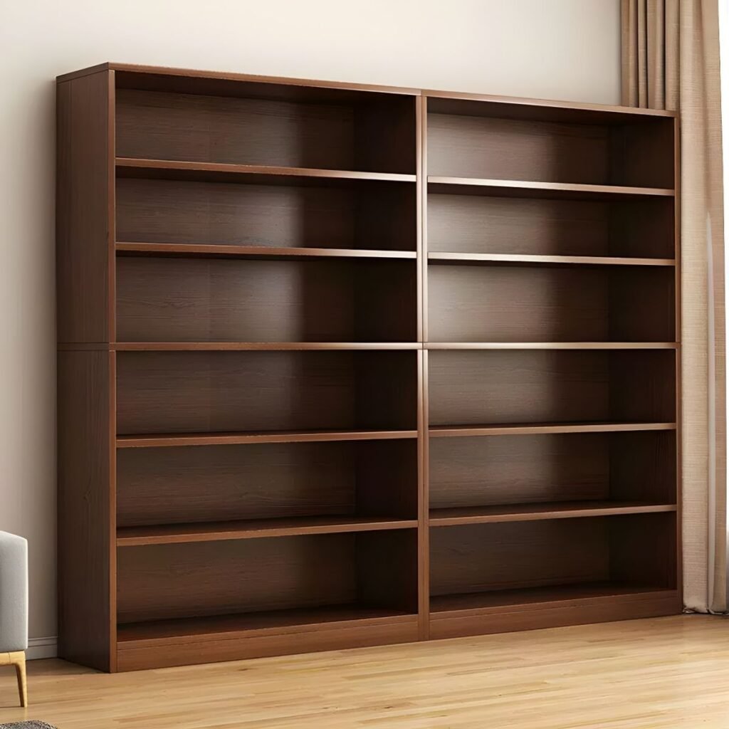 1200x1200 315 Walnut Modular Open Bookcase & 71" Tall Customizable Multi-Tier Storage Shelves