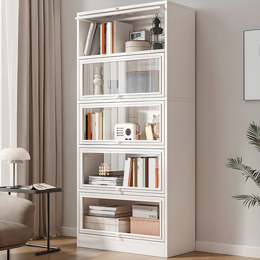 1200x1200 318 Wooden Modern Bookshelf Design 5 Tier Living Room Bookcase Library Storage Cabinet Bookshelf