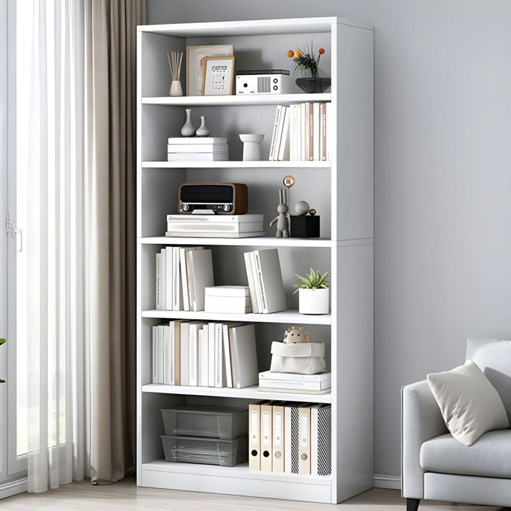 1200x1200 319 Library Storage Bookcase Cabinet Wooden No Doors Design Living Room Bookshelf