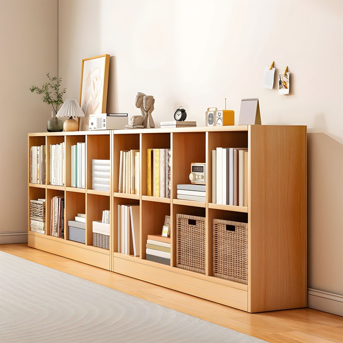 Compact Wooden Bookcase - Slim Open Bookshelf for Small Spaces & Home Office - Image 2