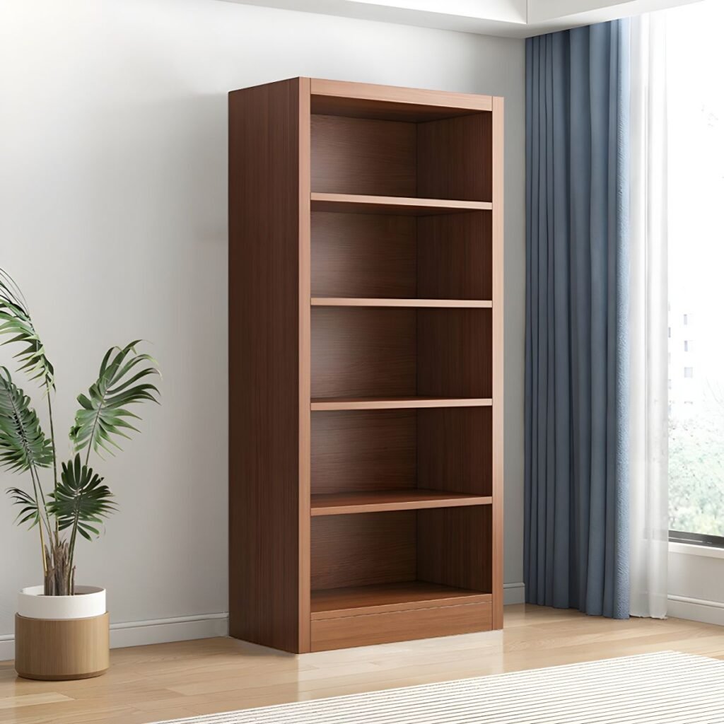 1200x1200 325 Minimalist Open Bookcase - Modern Wood Grain Shelving Unit for Quiet Luxury Decor Bookshelf