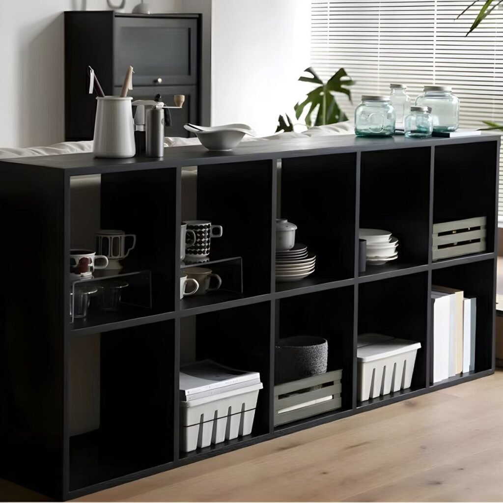 1200x1200 332 Modern 8-Cube Open Bookcase - Minimalist Wooden Storage Organizer for Living Room & Office
