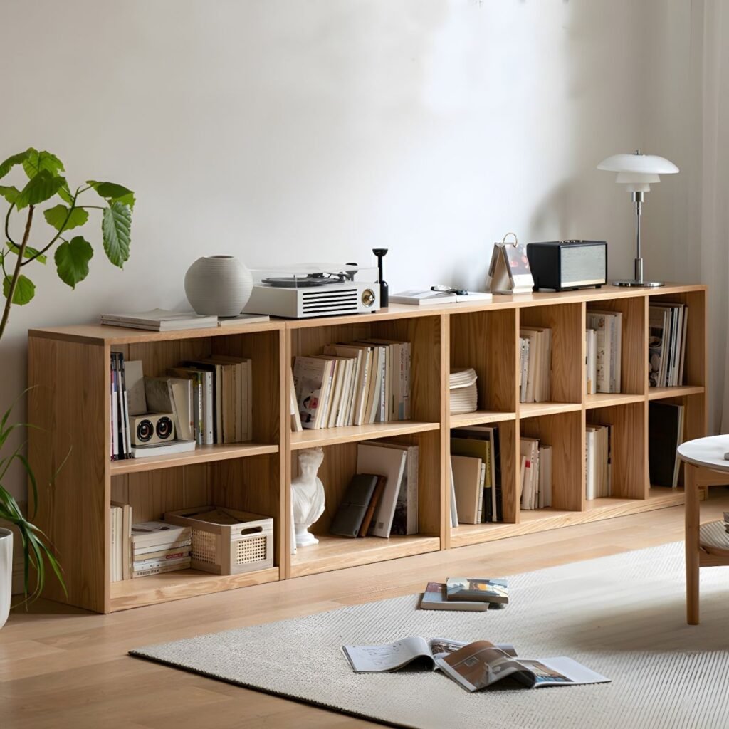 1200x1200 333 Modern 8-Cube Open Bookcase - Minimalist Wooden Storage Organizer for Home Office
