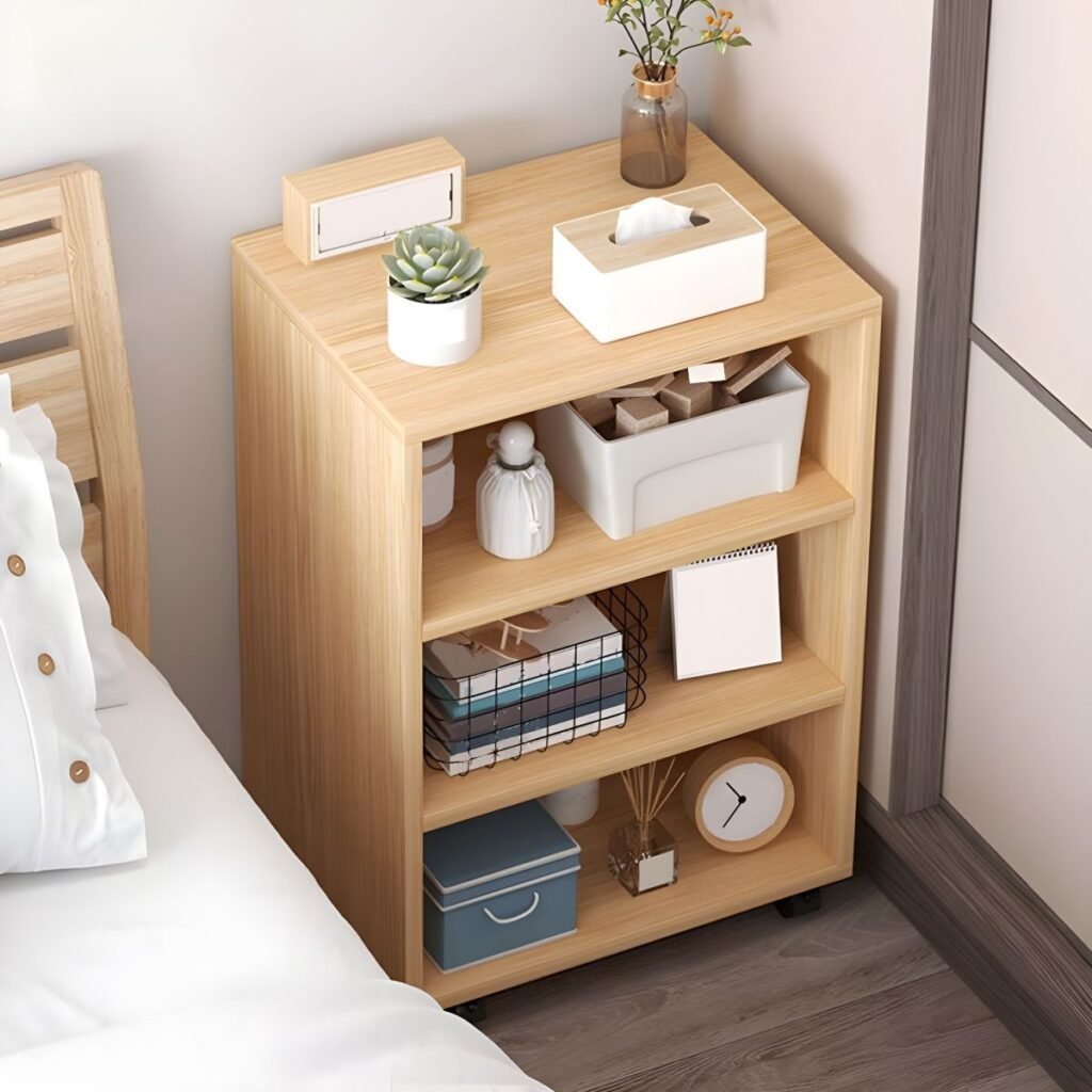 1200x1200 382 Sleek Multi Height Nightstand with 2 Storage Drawers