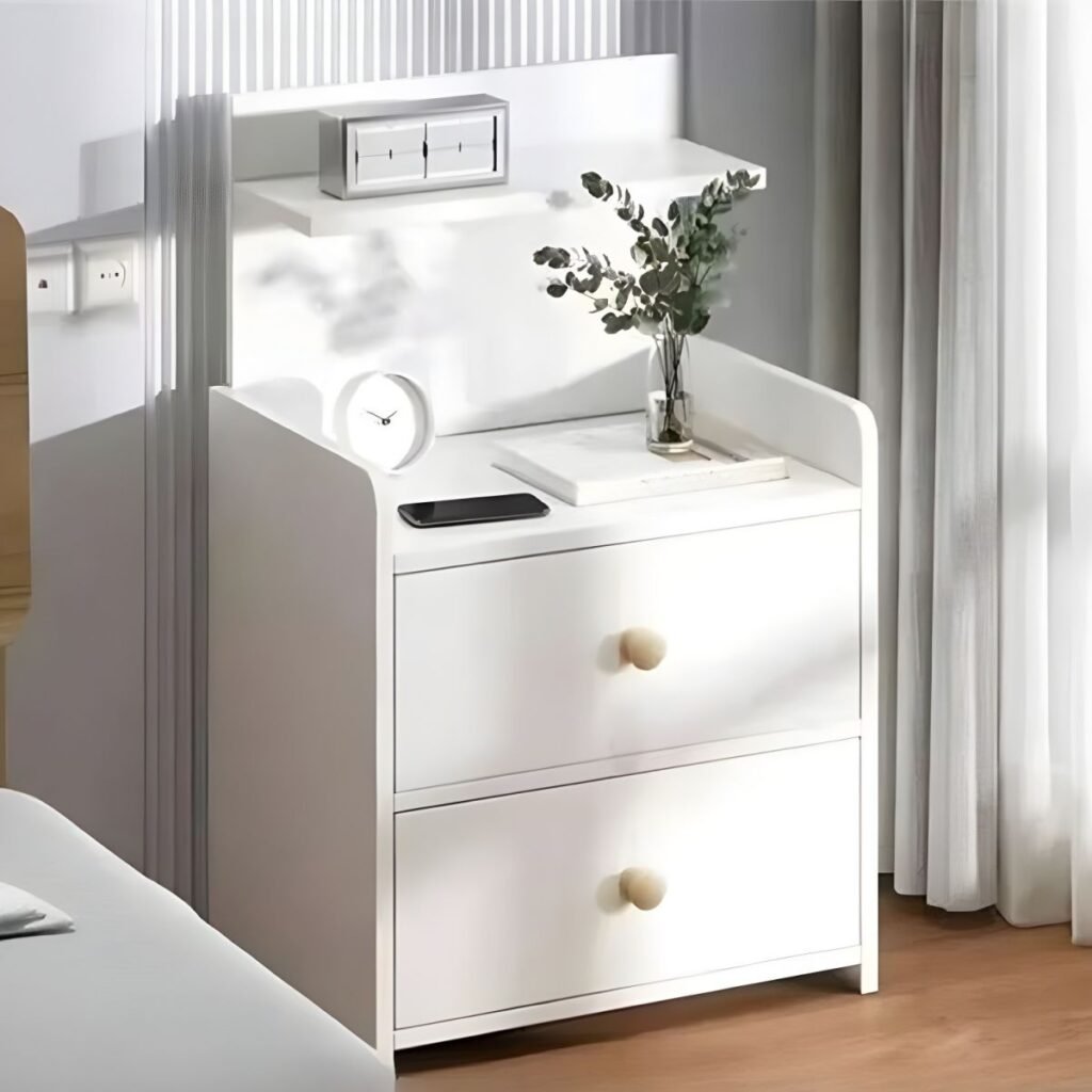 1200x1200 393 Organic Wood Bedside Tier with 1-2 Silent Drawers