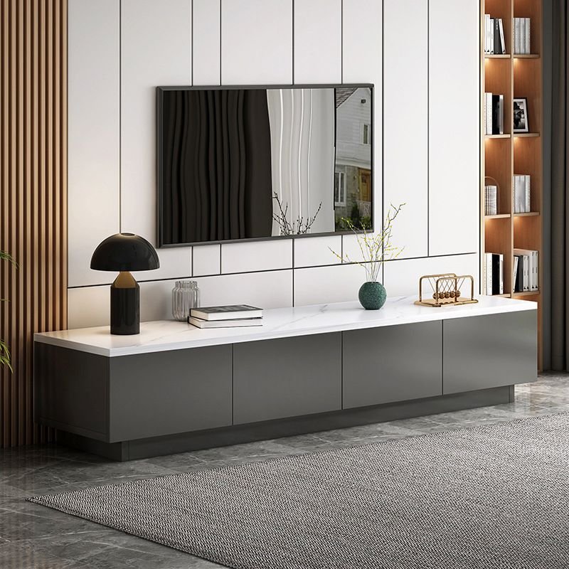 Modern Stone TV Stand with 4 Drawers/3 Drawers and Cable Management
