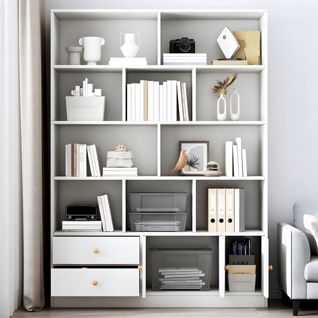 1200x12001 310 Wooden Modern Design Living Room Book Shelf Library Bookcase 2 Drawers Storage Cabinet Book Shelvese Bookshelf