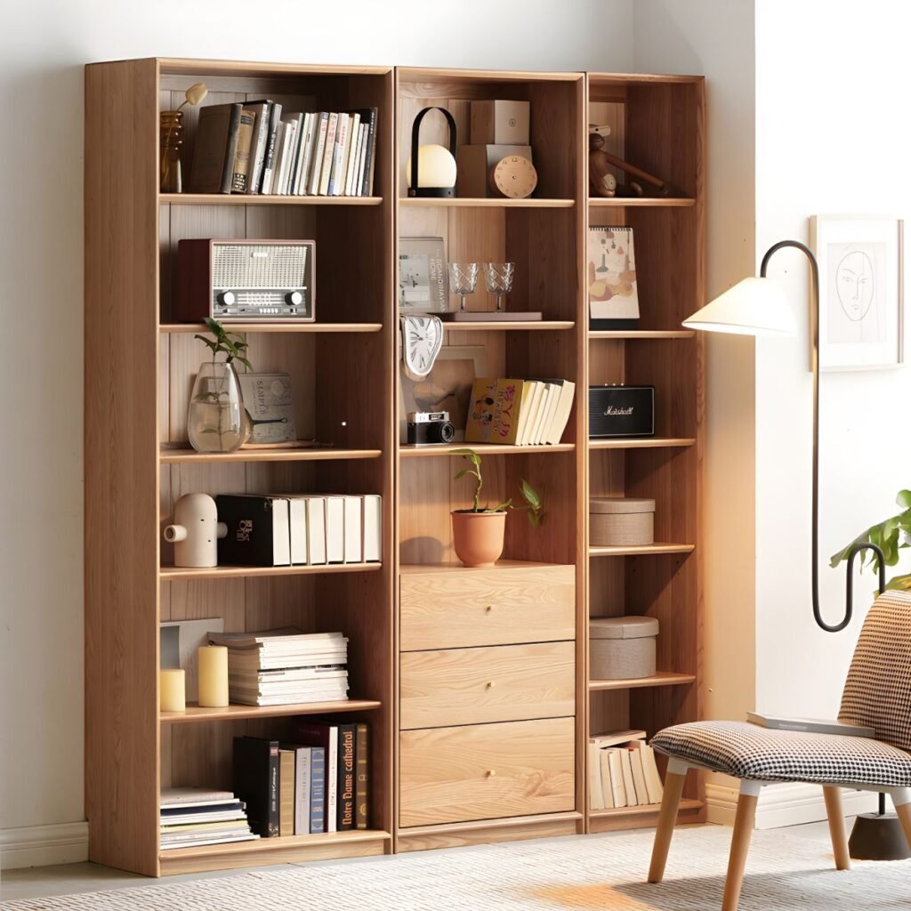 1200x12001 311 Luxury Modular Bookcase System with Fluted Glass Doors JX-BC-071