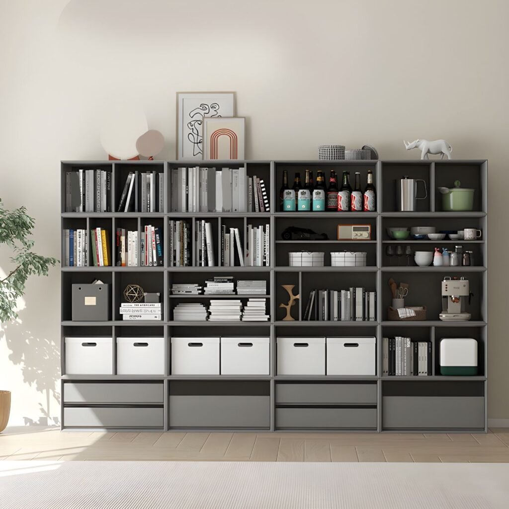 1200x12001 312 Wooden Modern Design Bookcase Living Room Book Shelf Library Storage No Doors 2/6 Drawers Cabinet Book Shelvese Bookshelf