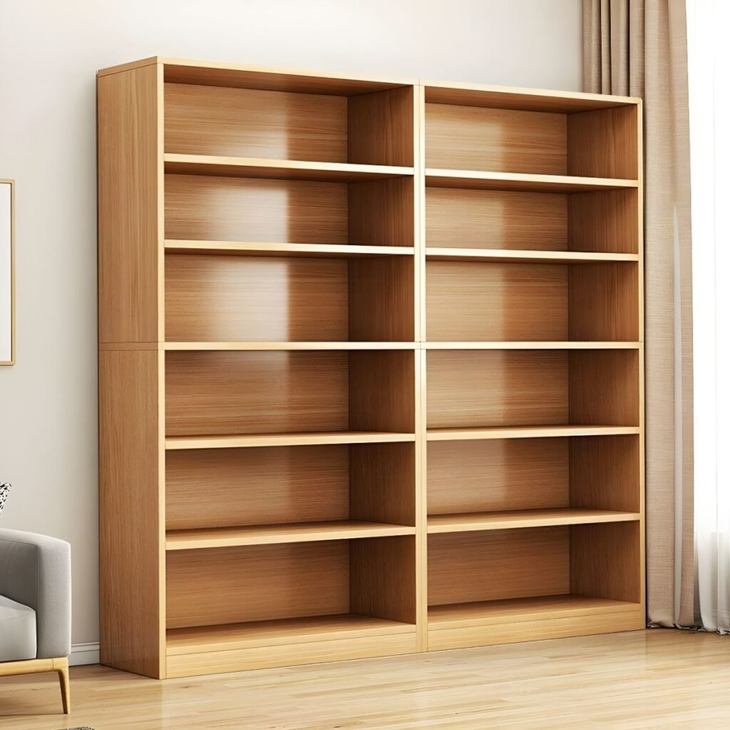 1200x12001 314 Walnut Modular Open Bookcase & 71" Tall Customizable Multi-Tier Storage Shelves